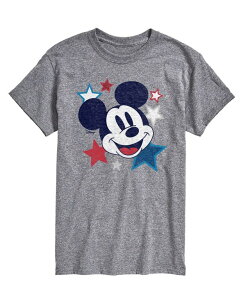 �G�A�E�F�[�u�X �����Y �g�b�v�X T�V���c AIRWAVES Men's Disney Mickey Starshort Sleeve T-Shirt Gray �O���[