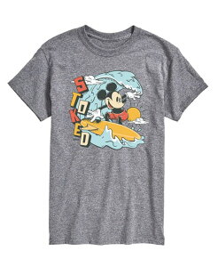 �G�A�E�F�[�u�X �����Y �g�b�v�X T�V���c AIRWAVES Men's Disney Mickey Stoked Short Sleeve T-Shirt Gray �O���[