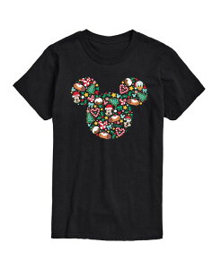�G�A�E�F�[�u�X �����Y �g�b�v�X T�V���c ���� �O���t�B�b�N AIRWAVES Men's Disney Mickey Silhouette Christmashort-Sleeve Graphic T-Shirt Black �u���b�N