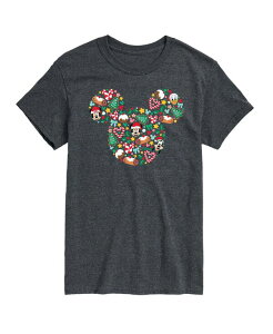 �G�A�E�F�[�u�X �����Y �g�b�v�X T�V���c ���� �O���t�B�b�N AIRWAVES Men's Disney Mickey Silhouette Christmashort-Sleeve Graphic T-Shirt Gray �O���[