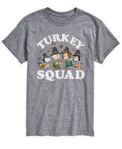 �G�A�E�F�[�u�X �����Y �g�b�v�X T�V���c AIRWAVES Men'short Sleeve Peanuts Turkey Squad T-shirt Gray �O���[