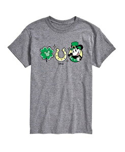 �G�A�E�F�[�u�X �����Y �g�b�v�X T�V���c �O���t�B�b�N AIRWAVES Men's Disney Mickey St. Patrick's Icons Graphic T-Shirt Gray Heather �O���[