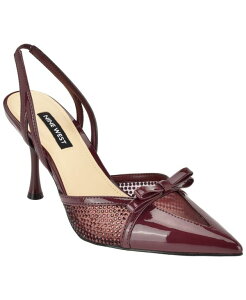 �i�C���E�F�X�g ���f�B�[�X �V���[�Y �p���v�X Nine West Women's Padell Embellished Slingback Stiletto Pumps Burgundy Rhinestone Patent �o�[�K���f�B