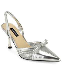 �i�C���E�F�X�g ���f�B�[�X �V���[�Y �p���v�X Nine West Women's Padell Embellished Slingback Stiletto Pumpsilverhinestone �V���o�[