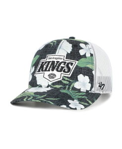 47 �u�����h �����Y �A�N�Z�T���[ �X�q '47 Brand Men's Black/White Los Angeles Kings Beach Side Adjustable Trucker Hat Black White �z���C�g
