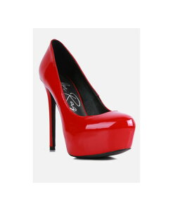 �����h�����O ���f�B�[�X �V���[�Y �p���v�X ���U�[ �t�F�C�N���U�[ London Rag Womens Pismis Patent Faux Leather Stiletto Pumps Red ���b�h
