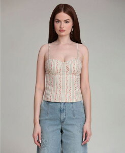 �A���F�b�N���t�B�[�� ���f�B�[�X �g�b�v�X �V���c �~�j Avec Les Filles Women'sweetheart Neck Mini Top French Stripe �X�g���C�v
