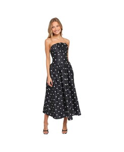 Petal and Pup ���f�B�[�X �g�b�v�X �����s�[�X �~�f�B �X�g���b�v���X Petal and Pup Women's Kimbra Strapless Midi Dress Black polka dot �u���b�N