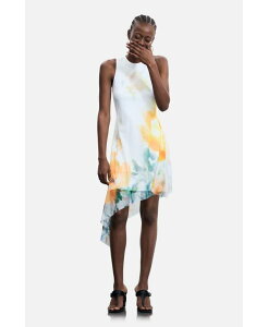 �f�W�O�A�� ���f�B�[�X �g�b�v�X �����s�[�X �A�V�����g���[ �m�[�X���[�u Desigual Women's Asymmetric sleeveless dress White �z���C�g