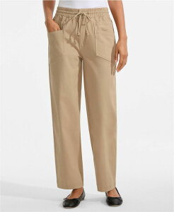 �����Y�G���h ���f�B�[�X �{�g���X �J�W���A���p���c �A���N�� Lands' End Women's Herringbone Chino High Rise Relaxed Straight Drawstring Ankle Pants Desertan �^��