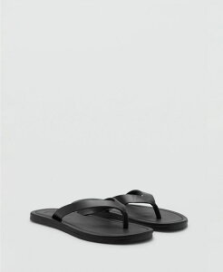 �}���S �����Y �V���[�Y �X�j�[�J�[ �T���_�� ���U�[ MANGO Men's Leather Strapsandals Black �u���b�N