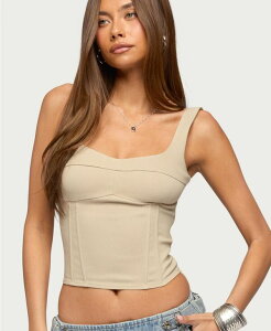 �A�f�B�N�e�b�h ���f�B�[�X �g�b�v�X �V���c Edikted Women's Awnya Structu red Corset Beige �x�[�W��