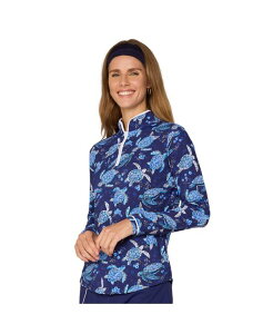 G ���C�t�X�^�C���N���[�W���O ���f�B�[�X �g�b�v�X �V���c �n�[�t�W�b�v G Lifestyle Clothing Lifestyle Binding Quarter Zip Top Navy turtle �l�C�r�[