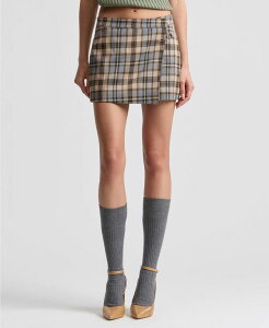 �A���F�b�N���t�B�[�� ���f�B�[�X �{�g���X�J�[�g �~�j Avec Les Filles Women's Plaid Mini Skort Light Brown Plaid �u���E��