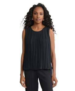 �W���[���Y�j���[���[�N ���f�B�[�X �g�b�v�X �V���c �v���[�c �m�[�X���[�u Jones New York Women's Pleated Sleeveless Top Jones Black �u���b�N