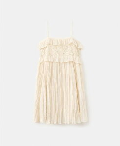 �}���S ���f�B�[�X �g�b�v�X �����s�[�X ���[�X MANGO Women's Wrinkled Effect Lace Dress Beige �x�[�W��