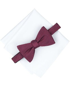 �A���t�@�j �����Y �A�N�Z�T���[ �l�N�^�C �v�����g Alfani Men's Printed Bow Tie and Pocket Square Set Red ���b�h