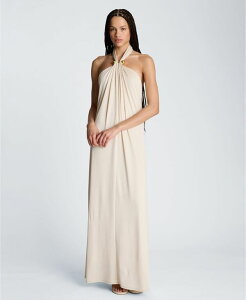 �P�l�X�R�[�� ���f�B�[�X �g�b�v�X �����s�[�X �}�L�V �z���^�[ Kenneth Cole Women's Halter Neck Maxi Dress Eggshell