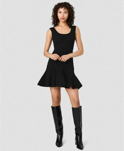 �t�����`�R�l�N�V���� ���f�B�[�X �g�b�v�X �����s�[�X �m�[�X���[�u �j�b�g French Connection Women's Cecilia Pointelle Knit Sleeveless Dress Black �u���b�N