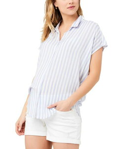 ���C�v�}�^�j�e�B ���f�B�[�X �g�b�v�X �V���c Ripe Maternity Quinn St Relaxed Shirt Blue / white �z���C�g