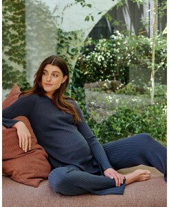 ���C�v�}�^�j�e�B ���f�B�[�X �A�E�^�[ �j�b�g�E�Z�[�^�[ Ripe Maternity Stella Rib Nursing Knit French navy �l�C�r�[