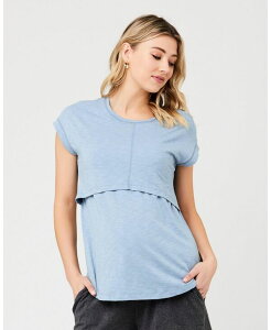 ���C�v�}�^�j�e�B ���f�B�[�X �g�b�v�X �V���c Ripe Maternity Ripe Richie Nursing Tee Light petrol