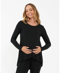 ���C�v�}�^�j�e�B ���f�B�[�X �g�b�v�X �V���c Ripe Maternity Raw Edge Nursing Top Black �u���b�N
