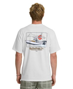 �N�C�b�N�V���o�[ �E�H�[�^�[ �}�� �����Y �g�b�v�X T�V���c �N���[�l�b�N Quik silver Waterman Men's Crewneck Seabound T-Shirt White �z���C�g