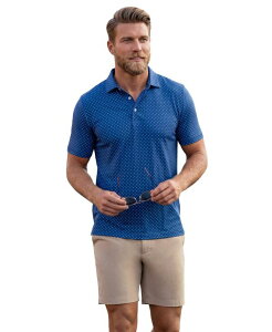 �L���O�T�C�Y �����Y �g�b�v�X �|���V���c KingSize Men's No Sweat Polo Blue polka dot �u���[