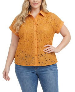 �j���[���[�N�R���N�V���� ���f�B�[�X �g�b�v�X �V���c �v���X�T�C�Y ���� NY Collection Plusize Short-Sleeveyeletop Golden Glow