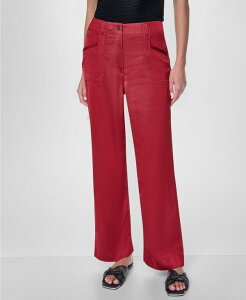 �_�i �L������ �j���[���[�N ���f�B�[�X �{�g���X �J�W���A���p���c DKNY Women'straight-Leg Top Stitch Pants Rhythm Red ���b�h