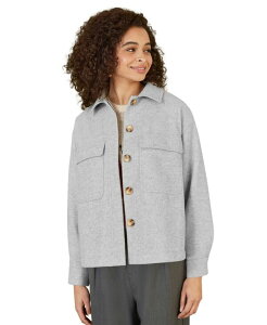 ���~�L�� ���f�B�[�X �A�E�^�[ �R�[�g Yumi Women's Textu red Finish Patch Pocket Shacket Grey �O���[