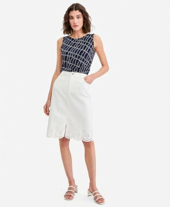 �W���[���Y�j���[���[�N ���f�B�[�X �{�g���X�J�[�g �h�J Jones New York Women's Eyelet Embroide red Pencil Skirt Soft White �z���C�g