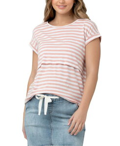 ���C�v�}�^�j�e�B ���f�B�[�X �g�b�v�X T�V���c �_�E�� Ripe Maternity Lionel St Nursing Up/Down Tee Dusty pink / white �z���C�g