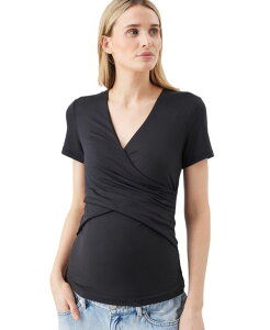 ���C�v�}�^�j�e�B ���f�B�[�X �g�b�v�X �V���c �j�b�g Ripe Maternity Ripe Luxe Knit Embrace Nursing Tee Black �u���b�N