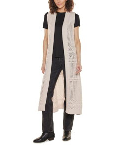 �x���f�B�[�j ���f�B�[�X �A�E�^�[ �j�b�g�E�Z�[�^�[ �m�[�X���[�u �J�[�f�B�K�� Belldini Women's Pointelle Sleeveless Duster Cardigan Sweater Heather Oatmeal �w�U�[