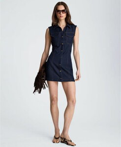 �P�l�X�R�[�� ���f�B�[�X �g�b�v�X �V���c �~�j Kenneth Cole Women's Two Pocket Mini Shirt-Dress Indigo Faux Denim �C���f�B�S