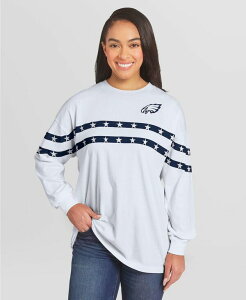 �E�F�A �o�C �G���� �A���h���[�Y ���f�B�[�X �g�b�v�X T�V���c WEAR by Erin Andrews Women's White Philadelphia Eagles Americana Stripe Long Sleeve T-Shirt White �z���C�g