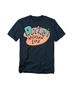 ���S�r�W���� �����Y �g�b�v�X T�V���c Logovision Rocko s Modern Life Men's Rocko's Modern Life Retro Logo T-Shirt Navy �l�C�r�[