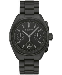 �u���o �����Y �A�N�Z�T���[ �r���v T�V���c Bulova Men's Limitedition Lunar Pilot Black Hole Black Stainlessteel Bracelet Watch 41.2mm Black �u���b�N