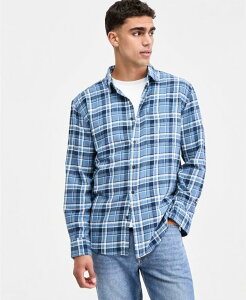 �T���X�g�[�� �����Y �g�b�v�X �V���c ���� Sun + Stone Men's Dexter Plaid Long-Sleeve Shirt Macy's Exclusive Twilight Lake Combo �`�F�b�N