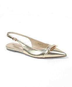 �o�[�l�X ���f�B�[�X �V���[�Y �p���v�X BERNESS Women's Chantal Pointed Toe Slingback Flats with Elongated Buckle Gold �S�[���h