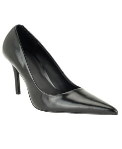 �Q�X ���f�B�[�X �V���[�Y �p���v�X ���U�[ GUESS Women's Naprini Leather Pointed Toe Stiletto Pumps Black Leather �u���b�N