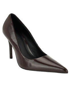 �Q�X ���f�B�[�X �V���[�Y �p���v�X ���U�[ GUESS Women's Naprini Leather Pointed Toe Stiletto Pumps Mystic Merlot Leather