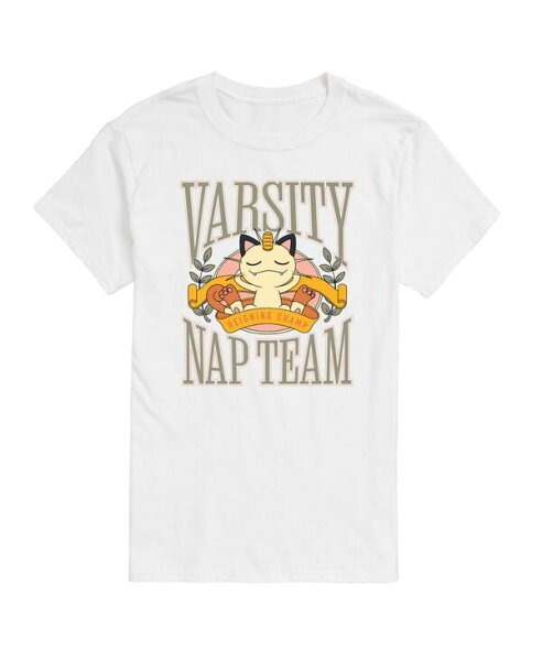 エアウェーブス メンズ トップス Tシャツ グラフィック AIRWAVES Men's Pokemon Meowth Varsity Nap Team Graphic T-Shirt White ホワイト