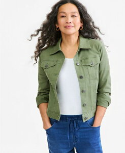 �X�^�C���A���h�R�[ ���f�B�[�X �A�E�^�[ �W���P�b�g�E�u���]�� �f�j�� Style & Co Women's Classic Denim Jacket Created for Macy's Leafy Clover �f�j��