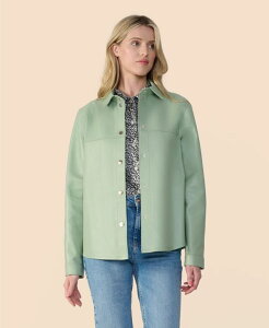 �t�@�[�j�b�N UK ���f�B�[�X �A�E�^�[ �W���P�b�g�E�u���]�� �V���c ���U�[ Furniq UK Women's Leather Shirt Jacket Created for Macy's Mint green �O���[��