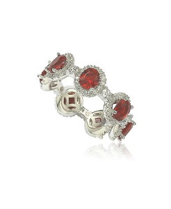 �X�[�W�[ �����B�A�� �j���[���[�N ���f�B�[�X �A�N�Z�T���[ �����O Suzy Levianew York Suzy Levian Oval-Cut Cubic Zirconia in Sterling Silver Stackable Band Ring Red ���b�h