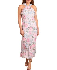 �j�[�h���A���h�X���b�h ���f�B�[�X �g�b�v�X �����s�[�X �A���N�� �z���^�[ Needle & Thread Women's Camille's Garden Halter Neck Ankle Gown Seashell