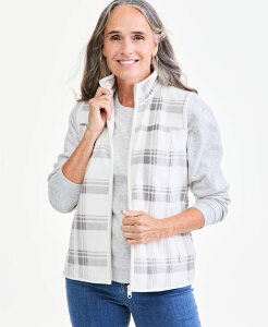 �X�^�C���A���h�R�[ ���f�B�[�X �A�E�^�[ �W���P�b�g�E�u���]�� �x�X�g �t���[�X Style & Co Women's Zip-Front Polar Fleece Vest Created for Macy's Fresh Vanilla